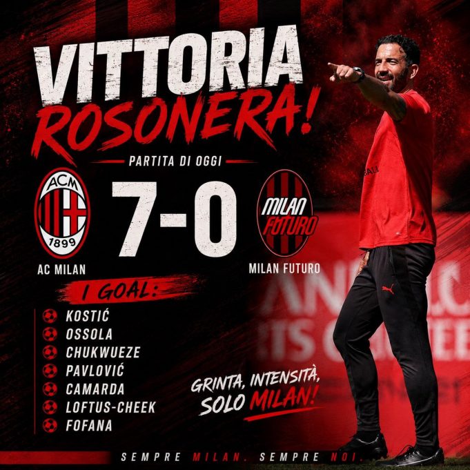 «Милан» разгромил Milan Futuro в первом контрольном матче при Амориме — 7:0